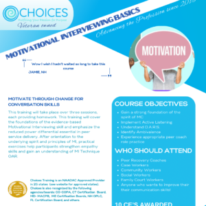 Motivational Interviewing Virtual Live online training for peers