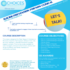 Suicide Prevention Training for Peer Support and Recovery Coaches